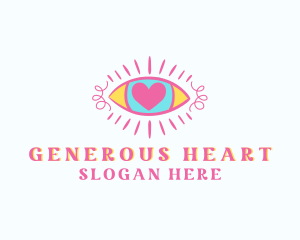 Hypnotic Heart Eye logo design