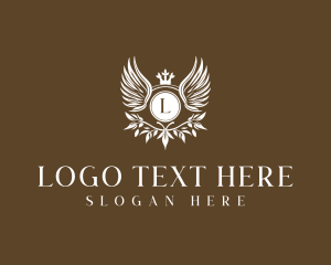 Elegant - Royalty Crown Wings logo design