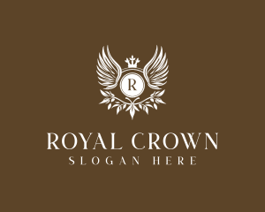 Royalty Crown Wings logo design