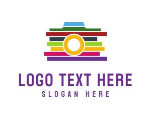 Vlogging - Colorful Stripe Camera logo design