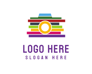 Colorful Stripe Camera Logo