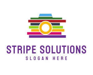 Stripe - Colorful Stripe Camera logo design