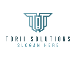 Professional Geometric Letter T logo design