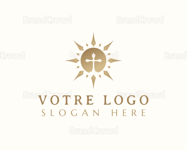 Sun Religious Cross Logo