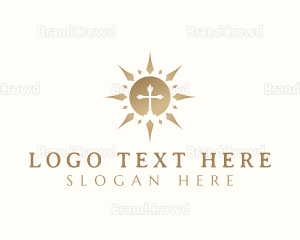 Sun Religious Cross Logo