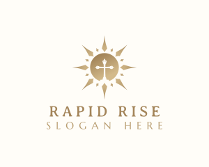 Sun Religious Cross Logo