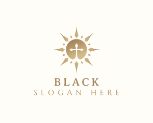 Sun Religious Cross logo design
