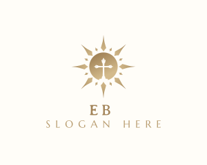 Sun Religious Cross logo design