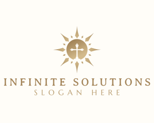 Pastoral - Sun Religious Cross logo design