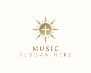 Biblical - Sun Religious Cross logo design