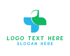 Drugstore - Health Cross Leaf logo design