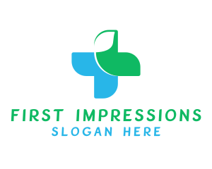 Health Cross Leaf logo design