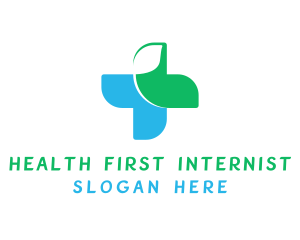 Health Cross Leaf logo design