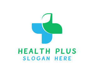 Health Cross Leaf logo design