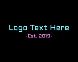Coder - Neon Tech Wordmark logo design