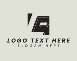 Letter E - Geometric Block Letter E logo design