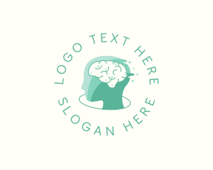 Brain - Mental Health Healing Psychology logo design