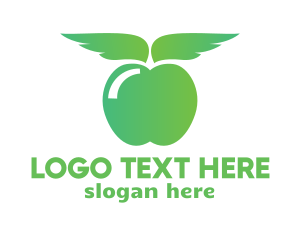 Fruit - Gradient Apple Wing logo design