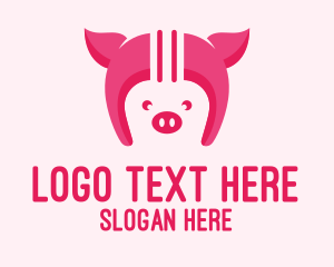 Free Range - Pink Pig Helmet logo design