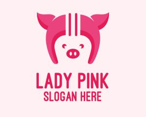 Pink Pig Helmet logo design