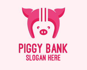 Pink Pig Helmet logo design