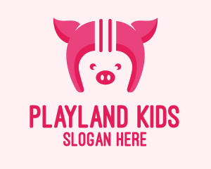 Pink Pig Helmet logo design