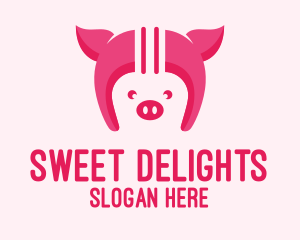 Pink Pig Helmet logo design