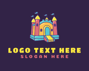 Bouncy Castle - Fun Castle Bounce House logo design