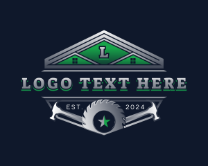 Renovation - Carpentry Construction Roofing logo design