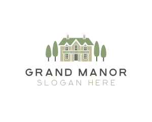 Mansion Estate & Trees logo design