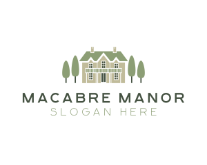 Mansion Estate & Trees logo design