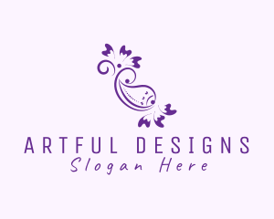 Paisley Floral Ornament logo design