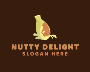 Hazelnut - Almond Nut Milk logo design