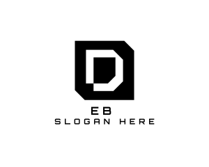 Cyber - Geometric Digital Typography Letter D logo design