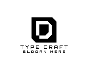 Typography - Geometric Digital Typography Letter D logo design