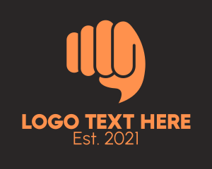 Messenger - Orange Fist Messenger logo design
