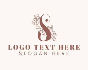 Essential Oil - Organic Letter S logo design