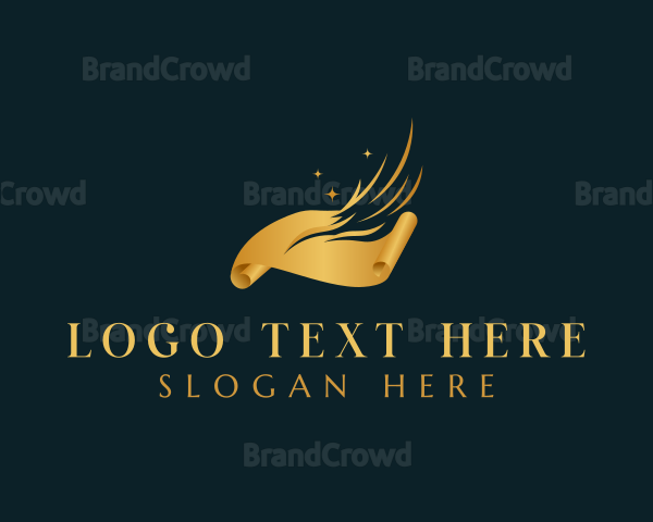 Luxury Quill Feather Writer Logo