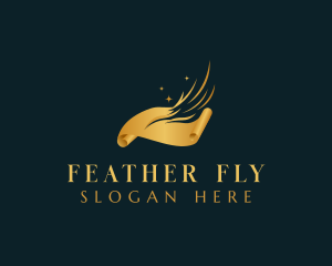 Luxury Quill Feather Writer logo design