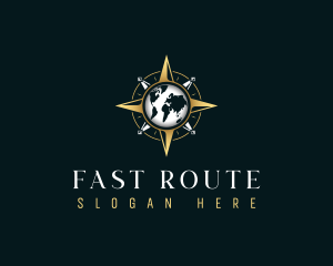 Route - World Compass Destination logo design