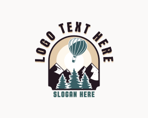 Hot Air Balloon - Mountain Forest Tour logo design