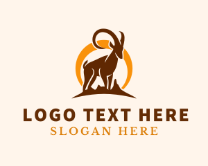 Safari - Wild Goat Sunrise logo design