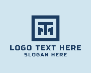 Letter Bh - Modern Geometric Business Letter TM logo design