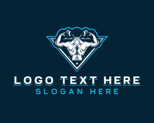 Muscle - Gym Fitness Weightlifting logo design