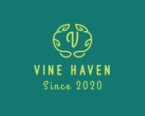 Vine Organic Leaf Garden logo design