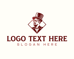 Mustache - Hat Gentleman Grooming logo design