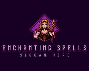 Sorceress - Mythical Elf Woman Cosplay logo design