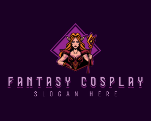 Cosplay - Mythical Elf Woman logo design