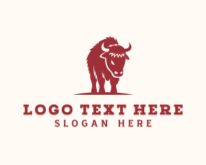 Western - Bull Buffalo Steakhouse logo design