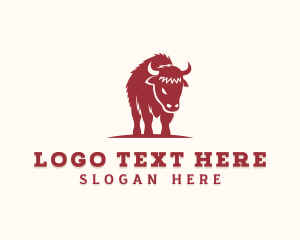 Vegan Meat - Bull Buffalo Steakhouse logo design